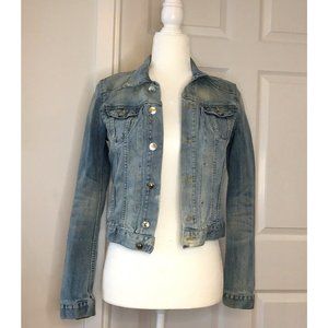 H&M Crop Denim Jean Jacket Size Small Euro Size 36